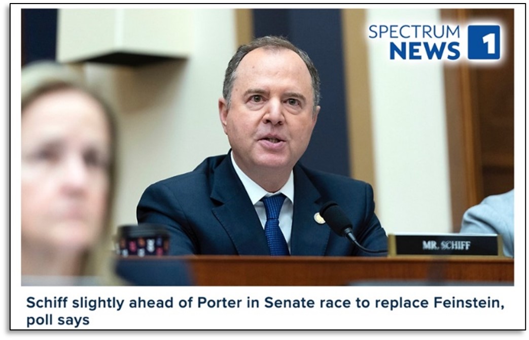 [ALERT] Schiff polling 1st in Senate race